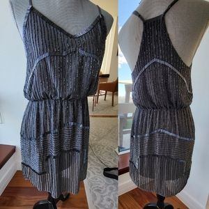 Gray / gunmetal beaded Walter Baker party dress